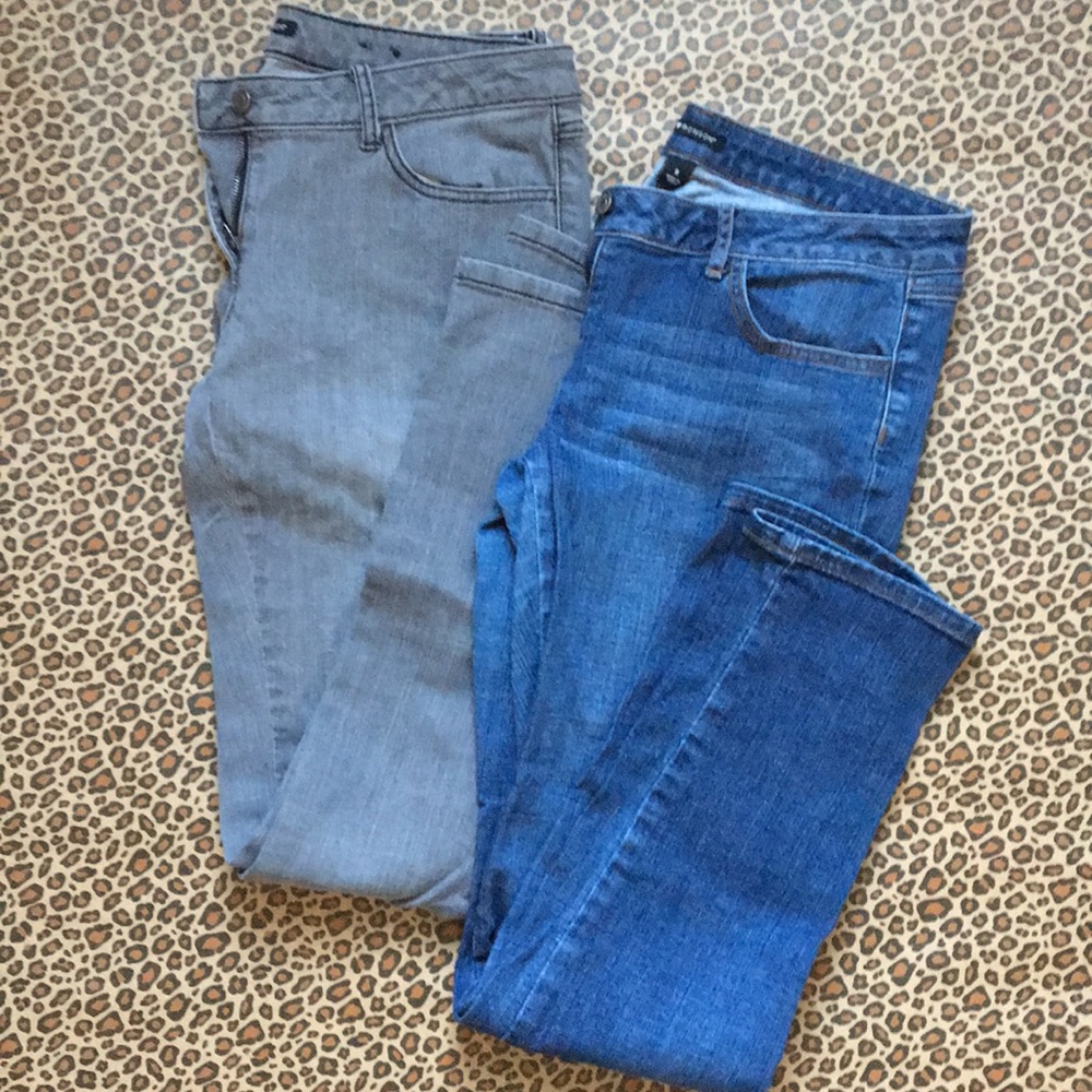 2 pairs straight leg jeans